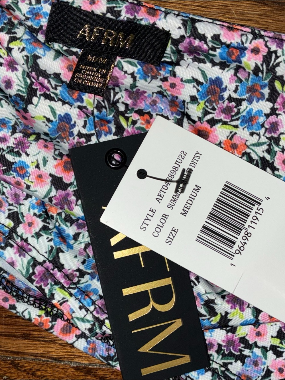 NWT Revolve x AFRM Lazo Floral Crop Top Cottagecore Festival Satiny Feel - Picture 8 of 8